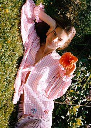 Kamal bluse Pink Checks Sissel Edelbo 